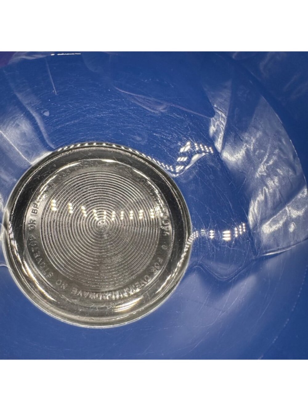 Vintage Pyrex Mixing Bowl Blue Glass 325 Made In USA 1980s Retro Serving 2.5L - Picture 6 of 9